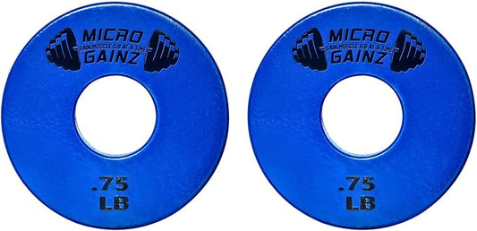 Micro Gainz Standard 1-Inch Center Hole Fractional 2 Pcs Color Weight Plates, Choose (.25LB-1LB) Designed for Standard 1-Inch Dumbbell & Barbell for Strength Training, Made in USA