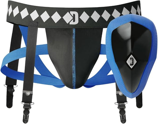 Diamond MMA 3-in-1 Hockey Garter Belt System - Complete with Athletic Cup, Garter, and Jock