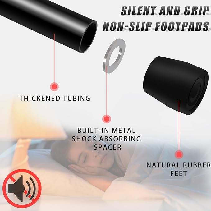 Newan 40"-48" Silent Mini Trampoline Fitness Trampoline Bungee Rebounder Jumping Cardio Trainer Workout for Adults-Max Limit 330lbs