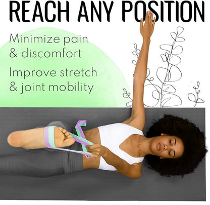 TECEUM Yoga Strap & Mat Strap – 2 IN 1 – Cotton – 6 ft 8 ft 10 ft (30+ colors) – Adjustable Non-Slip Belt for Yoga, Pilates, Stretching, Physical Therapy, Fitness & Home Workout – For Carrying Mats