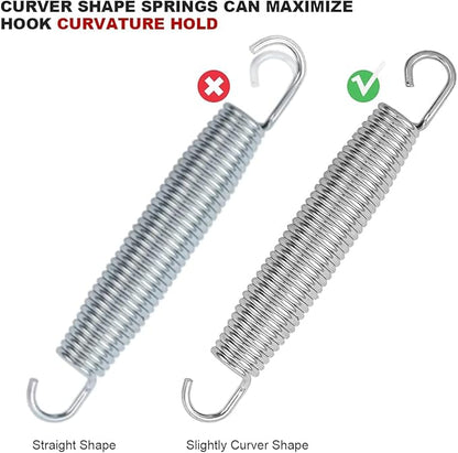 5-1/2" Trampoline Springs, Heavy Duty Stainless Steel High Tensile Replacement Trampoline Springs Set with a Spring Tool for Easy Assembly 16Pcs