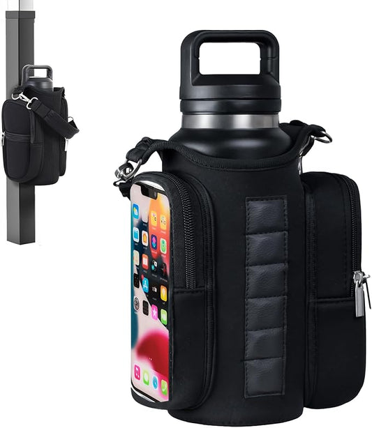 Magnetic Gym Bag for Men & Women - Water Bottle Holder, Crossbody Strap, Touchscreen Pocket &