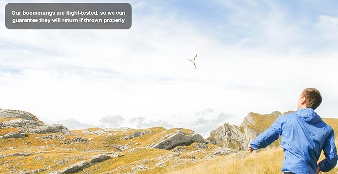 Returning Boomerang for Beginners – Easy to Throw, Boomerang That Comes Back, Handcrafted Returning Flying Toy Made of Plywood, Fun Outdoor Game, Thin, Lightweight and Safe to Use