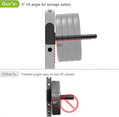 Kipika Weight Plate Holder for 2x2 and 3x3 Power Rack - Attachment for Storage - Fits Standard 1-inch or Olympic 2-inch Plates - Set of 2