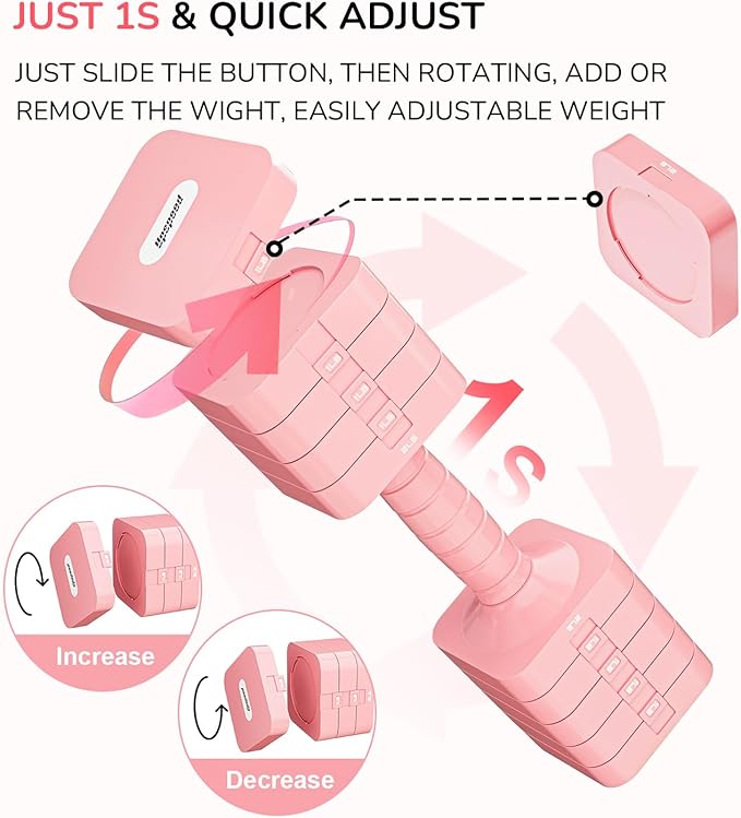 Adjustable Dumbbell Set for Women Men 16LB 20LB Hand Weights Dumbbells Sets Woman Exercise Fitness dumbbell Adjust dumbbells set of 2 for Home Gym Workout Strength Training Equipments