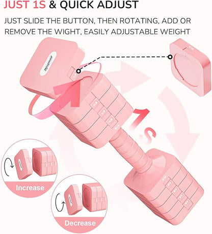 Adjustable Dumbbell Set for Women Men 16LB 20LB Hand Weights Dumbbells Sets Woman Exercise Fitness dumbbell Adjust dumbbells set of 2 for Home Gym Workout Strength Training Equipments