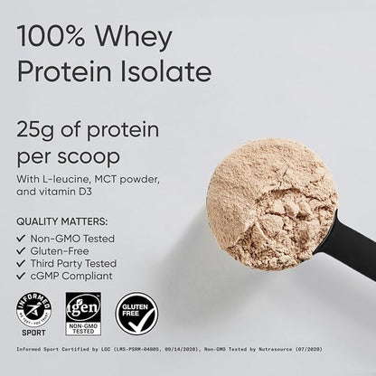 Sports Research Whey Protein Isolate - Sports Nutrition Protein Powder 25g per Scoop - 2lb Bag Whey Protein - Dutch Chocolate Bulk Protein Powder, 25 Servings