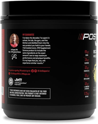 Post JYM Active Matrix Amino Recovery Powder | Pure Creatine HCL, BCAA?™s, Glutamine, Carnitine, Betaine, Taurine for Maximum Strength, Repair, Definition, Performance | Lemonade Flavor 30 Servings