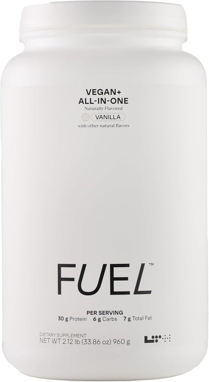 LTH Fuel Vegan & All-in-One - Trusted by Life Time Fitness Members - 30g Protein - Plant-Based Protein Meal Replacement - Vitamins, Minerals, Digestive Enzymes & Probiotics - Vanilla, 20 Servings