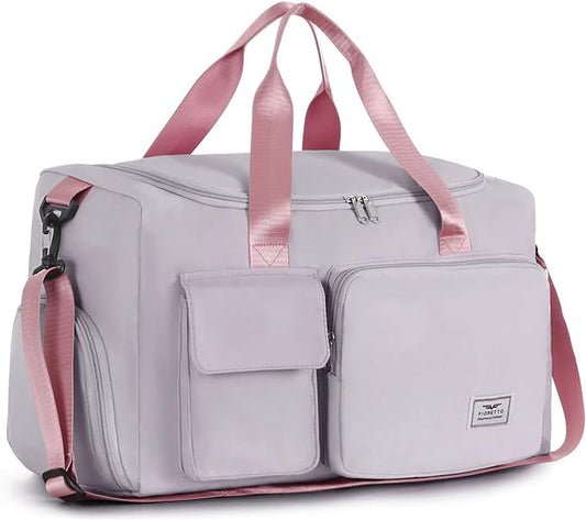 FIORETTO Women's Gym Duffle Bag with Shoes Compartment, 37L Capacity, Ideal for Travel, Gym