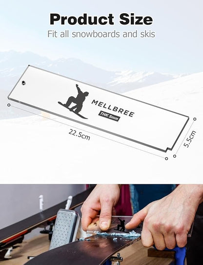 Mellbree Ski Wax Scraper, 2Pack Snowboard Wax Plastic Scraper Ski Snowboard Wax Scrape 5mm