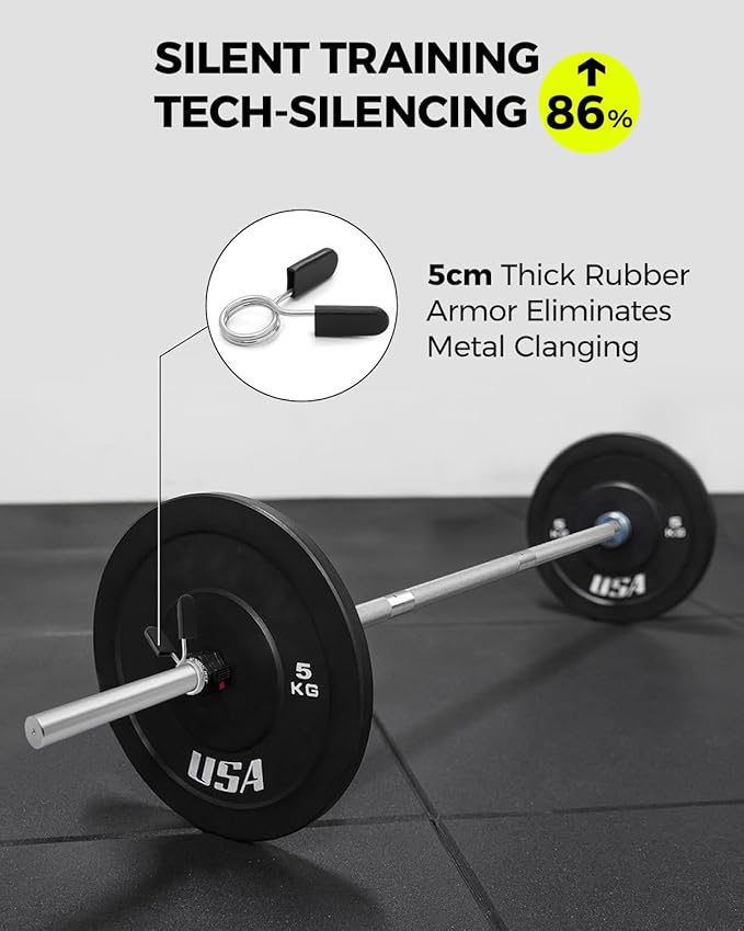 DASKING 4ft/4.9ft Barbell, 1-Inch Standard Detachable Bar, Portable Strength Training Bar for Weightlifting, Squat, Bench Press, Home Gym, 450LBS, Includes Silent Collars