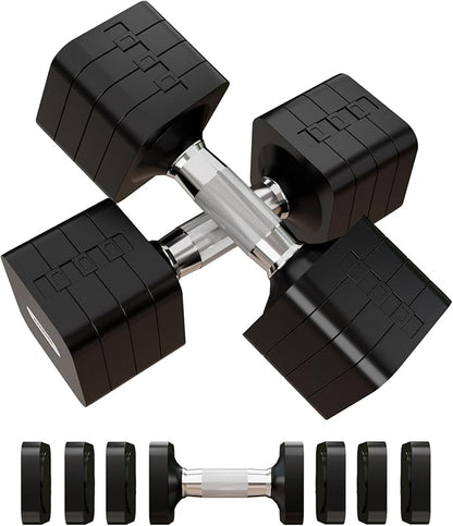 15LB 20LB 40LB 50LB Adjustable Dumbbell Set Free Weights Dumbbells Set for Women Men Hand Weights Sets Adjust Dumbbell Weight Sets for Home Gym Exercise Workout Strength Training Equipments