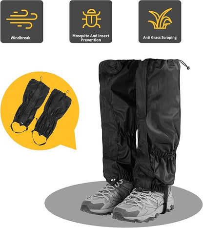 2PCS Gators for Hiking Boots-Gaiters for Hiking, Waterproof, Sandproof and Anti-Mosquito Bites for Muddy Ground, Desert and Garden