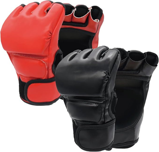 2 Pairs Boxing Gloves Kickboxing Gloves for Men Women Beginner Professional Shockproof Leather Sparring Training Gloves Set MMA Gloves