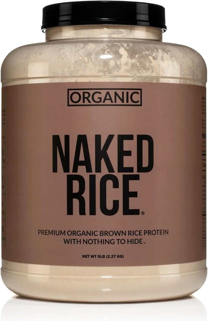 Naked Rice - Organic Brown Rice Protein Powder - Vegan Protein Powder - 5Lb Bulk, GMO Free, Gluten Free & Soy Free. Plant-Based Protein, No Artificial Ingredients - 76 Servings