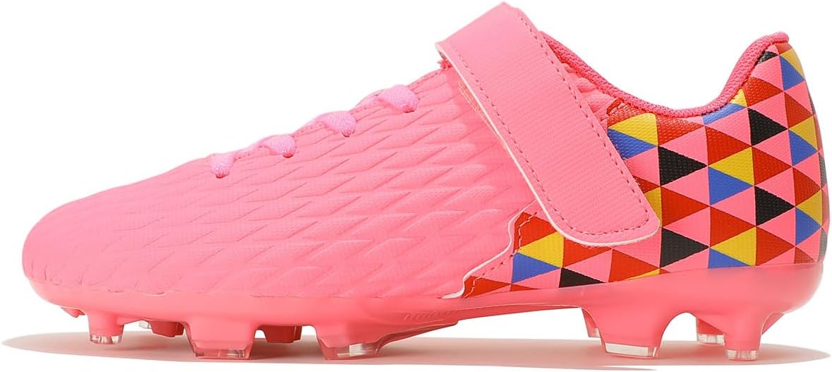 Soccer Cleats for Kids & Youth | Lightweight Football Shoes for Firm Ground | Durable Girls & Boys Soccer Cleats with Non-Slip Sole | Comfortable Soccer Boots | Unisex Size 11-6