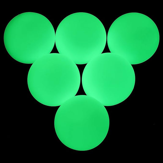 Elcoho Ice Hockey Puck, Glow in The Dark Party Pucks, Green Floor Puck Bulk with Drawstring Bag for