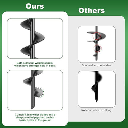 18 Inch Ground Anchors 4 Packs Heavy Duty Fully Welded Trampoline Stakes Screw in Anchors for Swing Set High Wind Tent Hurricane Carport, Shed,Mobile Home