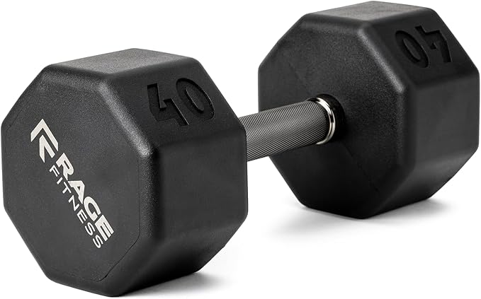 Rubber Coated Dumbbells - No Roll Design Easy-Grip Steel Knurled Handle, Weights Dumbbells Set for Strength Training - Ideal Weights Set for Home Gym - 10-60 LBS SOLD INDIVIDUALLY