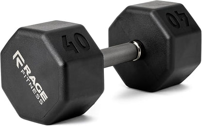 Rubber Coated Dumbbells - No Roll Design Easy-Grip Steel Knurled Handle, Weights Dumbbells Set for Strength Training - Ideal Weights Set for Home Gym - 10-60 LBS SOLD INDIVIDUALLY