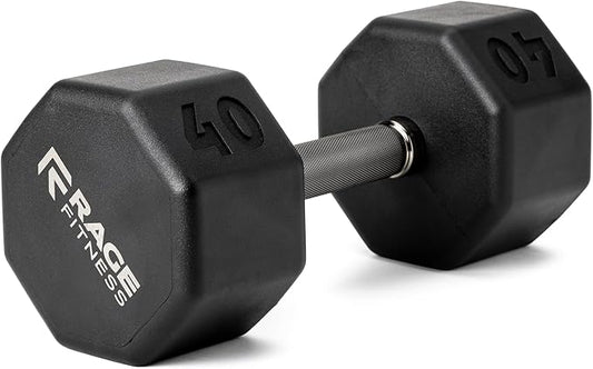 Rubber Coated Dumbbells - No Roll Design Easy-Grip Steel Knurled Handle, Weights Dumbbells Set for Strength Training - Ideal Weights Set for Home Gym - 10-60 LBS SOLD INDIVIDUALLY