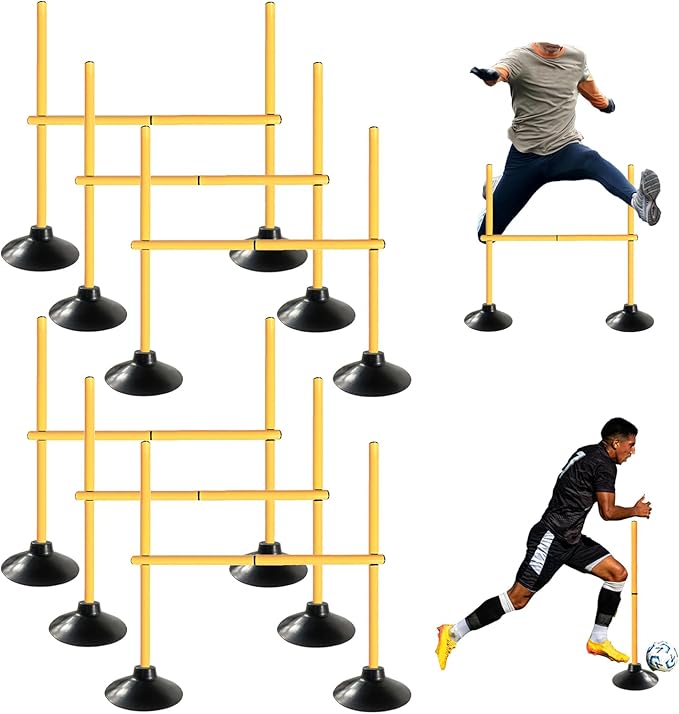 TNZMART 3.3 FT Agility Poles Adjustable Hurdles for Soccer Football Speed Training Equipment Track and Field