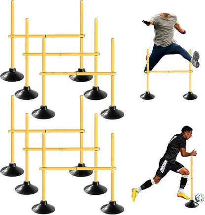 TNZMART 3.3 FT Agility Poles Adjustable Hurdles for Soccer Football Speed Training Equipment Track and Field