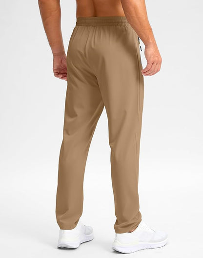 Pudolla Men's Lightweight Hiking Pants Quick-Dry Outdoor Sweatpants with Zipper Pockets for Casual Travel Athletic Workout