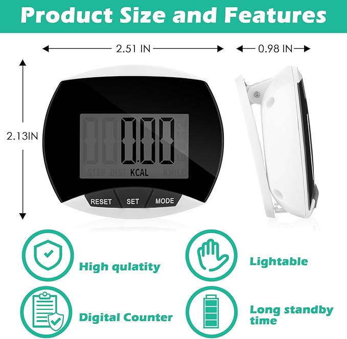 12 Pcs Simple Pedometer for Walking Bulk LCD Step Counter with Calories Burned Portable Step Tracker for Women Seniors Jogging Hiking Running Walking, 6 Colors