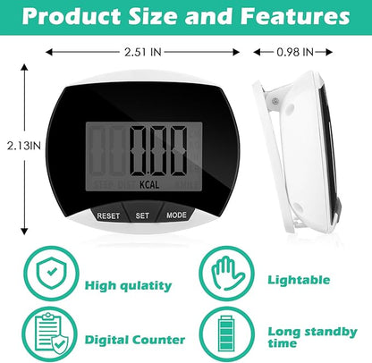 12 Pcs Simple Pedometer for Walking Bulk LCD Step Counter with Calories Burned Portable Step Tracker for Women Seniors Jogging Hiking Running Walking, 6 Colors