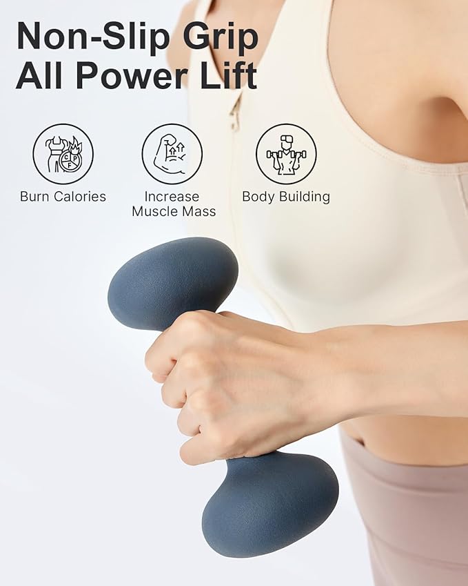 YOTTOY Weights Dumbbells Set for Women,2-15 Pound Dumbbells Set of 2, Non-Slip Hand Weights for Home Workouts, Portable Strength Training Neoprene dumbbells