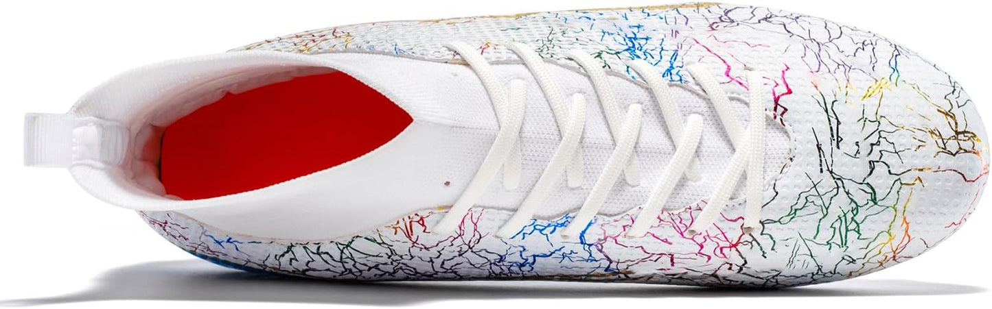 Soccer Cleats Mens Football Cleats Professional Soccer Shoes High-Tops Non-Slip Spikes for Big Boys Wide Training Sneaker