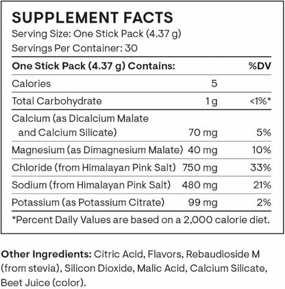 THORNE - Daily Electrolytes - Zero Sugar & Low-Calorie Electrolyte Drink Mix - Naturally Flavored & Sweetened - NSF Certified for Sport - Watermelon - 30 Stick Packs
