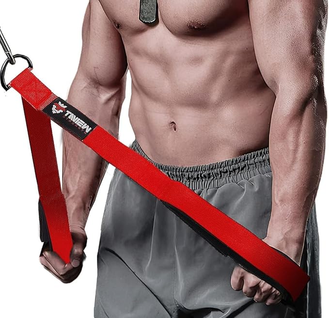 Tricep Rope Cable Attachment (Two Lengths Built in One) Greater Range of Motion,Tricep Pull Down Rope Extension Straps Cable Crossover Accessories