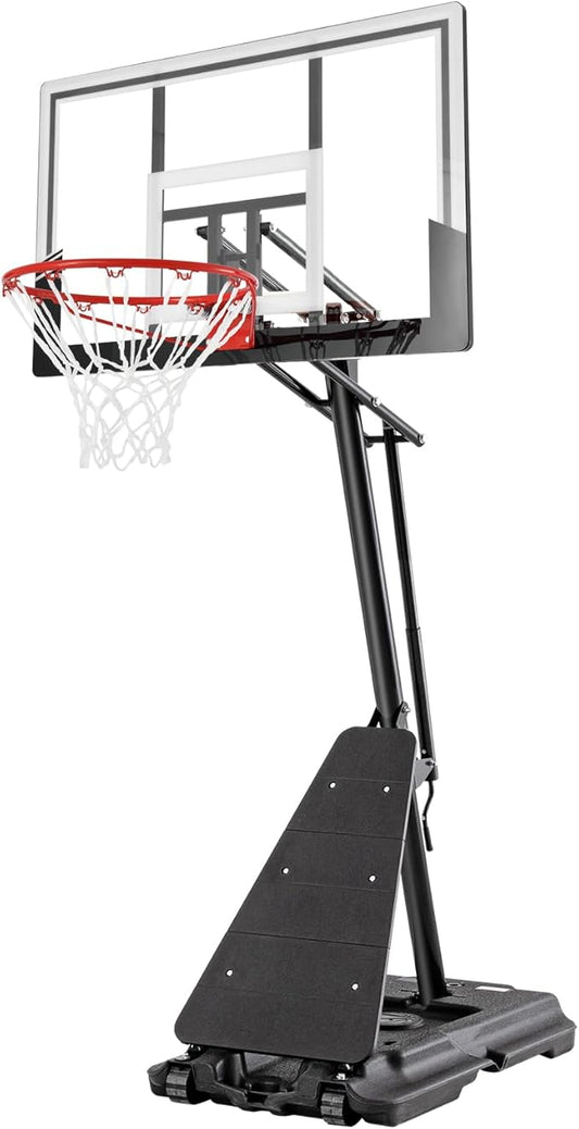 Basketball Hoop 44&48 Inch Backboard Portable Basketball Hoop Outdoor,5.3-10ft Stepless Regulation
