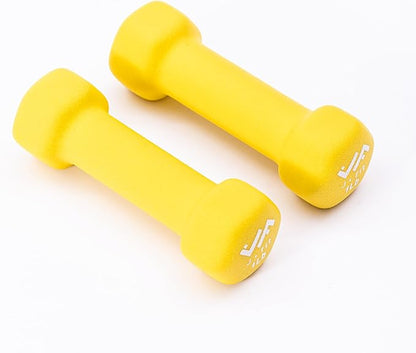 JFIT Dumbbell Pairs or Sets – Neoprene & Vinyl Coated Hand Weights for Home Gym, Strength Training, Aerobics, Cardio Exercise and Fitness
