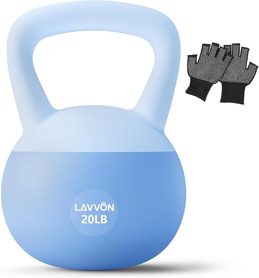 Soft Kettlebell - Cushioned Impact-Resistant Base and Anti-Slip, Kettle bell Anti-Slip Grip Weight for Home Workouts, Safe Strength Training Kettlebells Sets for Women & Men, With Non-slip Gloves