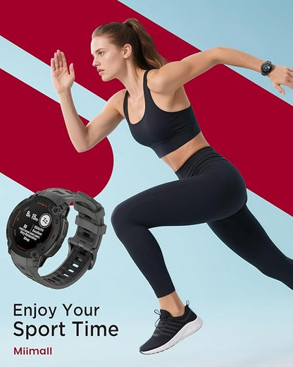 Miimall Rugged Band for Garmin Instinct E 45mm Sport Strap, Lightweight, 22mm Silicone Adjustable Watch Bracelet Replacement Wristband for Garmin Instinct E for Men Women, Black