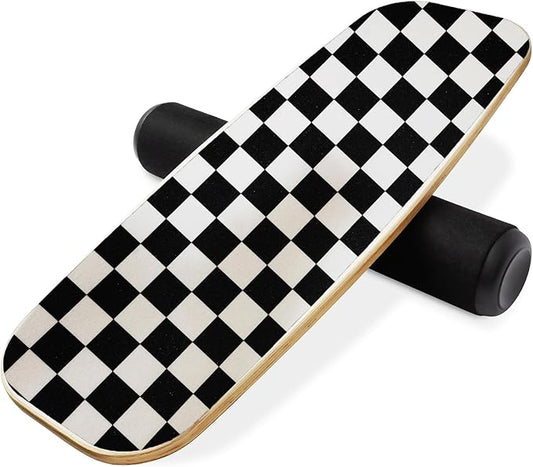 Balance Board Surf Trainer with Adjustable Stoppers - 2 Different Distance Options Balance Board for Surfing, Snowboarding, Skiing, Skateboarding, 300lbs Capacity