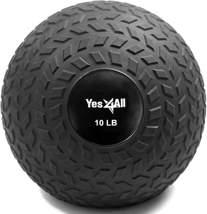 Yes4All Slam Balls, 10-40lb Medicine Ball Weight, Durable PVC Sand Filled Workout Dynamic Medicine