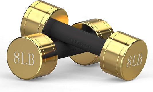 TECHNOAGE Round Dumbbell Sets with Steel Handle, Odorless Neoprene rubber Handle Cover