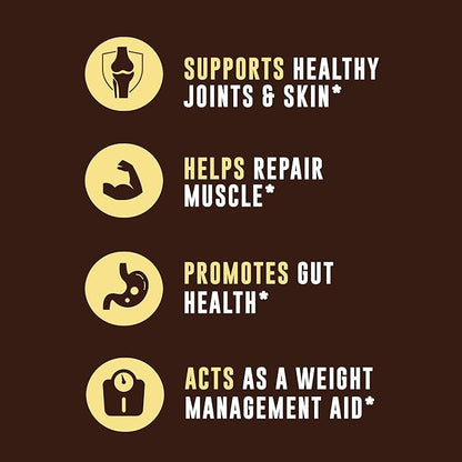 32oz Vanilla Bone Broth Protein Powder From Grass Fed Beef - Non-GMO Ingredients, Gut-Friendly, Low Carb Dairy Free Protein Powder - Natural Collagen Source For Joint Support - Keto Friendly