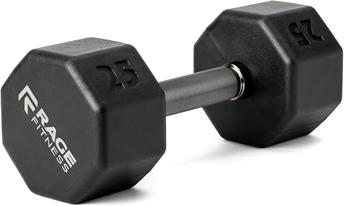 Rubber Coated Dumbbells - No Roll Design Easy-Grip Steel Knurled Handle, Weights Dumbbells Set for Strength Training - Ideal Weights Set for Home Gym - 10-60 LBS SOLD INDIVIDUALLY