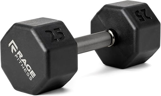 Rubber Coated Dumbbells - No Roll Design Easy-Grip Steel Knurled Handle, Weights Dumbbells Set for Strength Training - Ideal Weights Set for Home Gym - 10-60 LBS SOLD INDIVIDUALLY