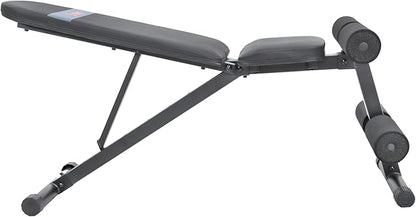 Sunny Health & Fitness Compact Premium Incline Bench Press Bar Rack Set & Optional Leg Extension Developer, Preacher Curl for Solid Strength Training Home Gym