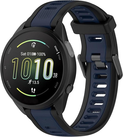 Compatible with Garmin Forerunner 165 Watch Band, 20mm Width Silicone Replacement Bands for Garmin Vivoactive 3 / Vivoactive 5 / Forerunner 55, 245, 645 Music Smartwatch