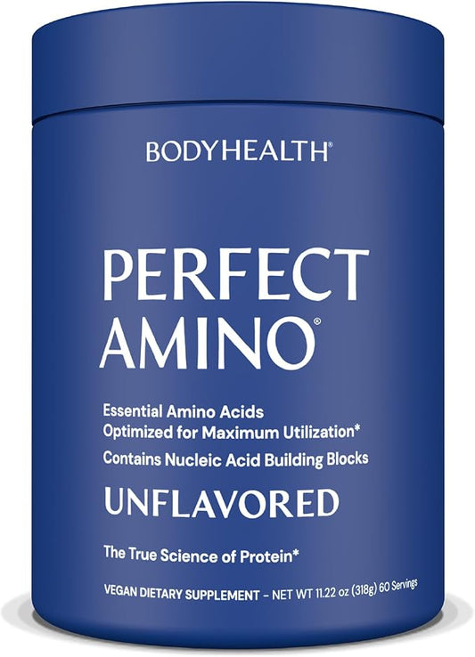 BodyHealth PerfectAmino Powder - BCAA and EAA Powder for Pre and Post Workout - Amino Acid Energy