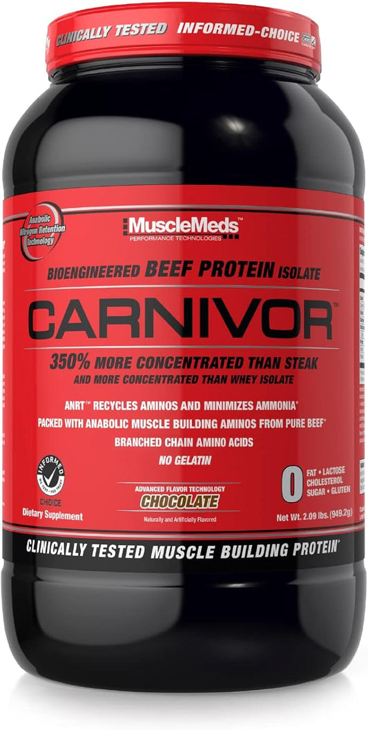 MuscleMeds CARNIVOR Beef Protein Isolate Powder, Muscle Building, Recovery, Lactose Free, Sugar