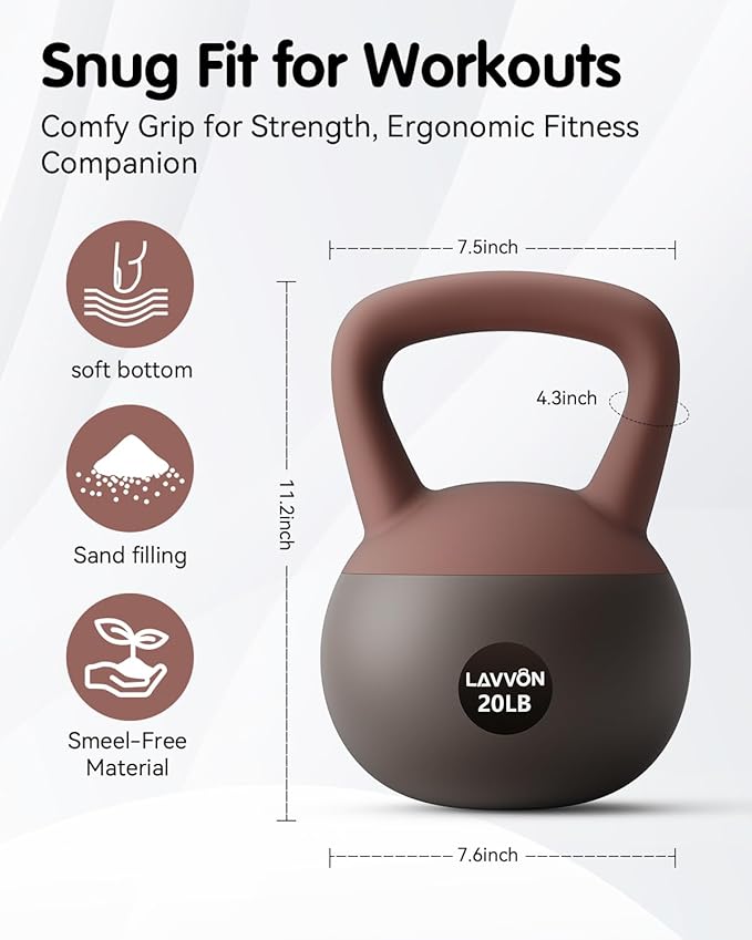 Soft Kettlebell - Cushioned Impact-Resistant Base and Anti-Slip, Kettle bell Anti-Slip Grip Weight for Home Workouts, Safe Strength Training Kettlebells Sets for Women & Men, With Non-slip Gloves